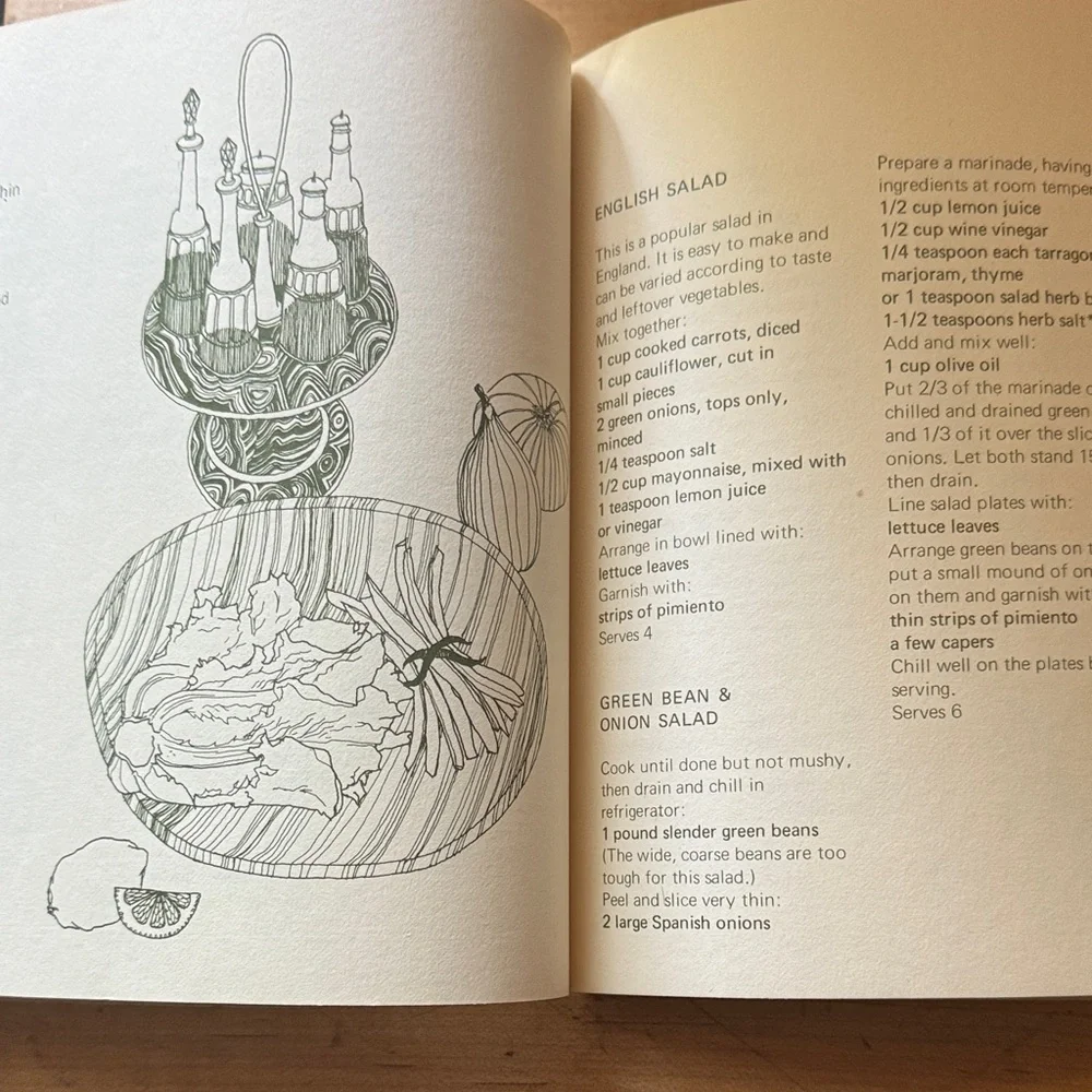 Retro vintage Herb Cookery by Alan Hooker - Illustrated Cookbook